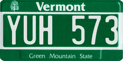 VT license plate YUH573