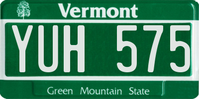 VT license plate YUH575