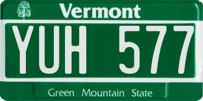 VT license plate YUH577