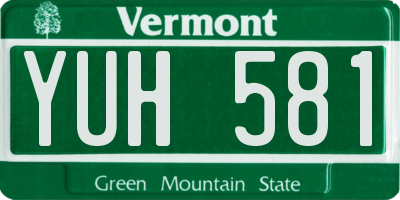 VT license plate YUH581