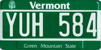 VT license plate YUH584