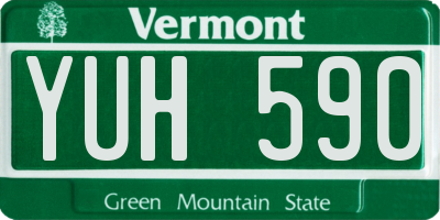 VT license plate YUH590