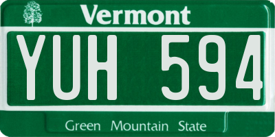 VT license plate YUH594