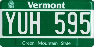 VT license plate YUH595