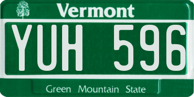 VT license plate YUH596