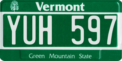 VT license plate YUH597