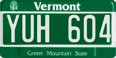 VT license plate YUH604