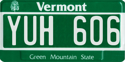 VT license plate YUH606