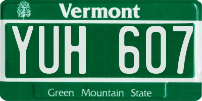 VT license plate YUH607