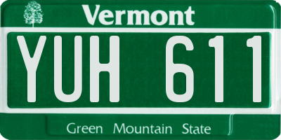 VT license plate YUH611