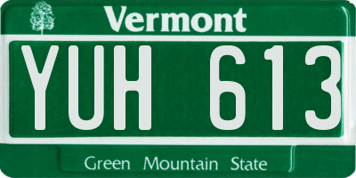 VT license plate YUH613