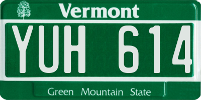 VT license plate YUH614