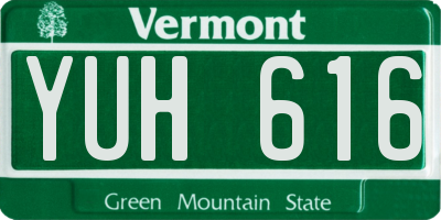 VT license plate YUH616