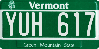 VT license plate YUH617