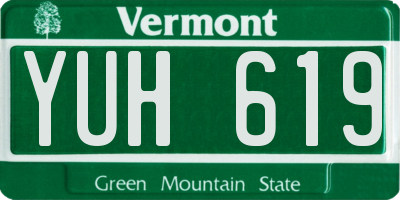 VT license plate YUH619