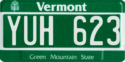 VT license plate YUH623