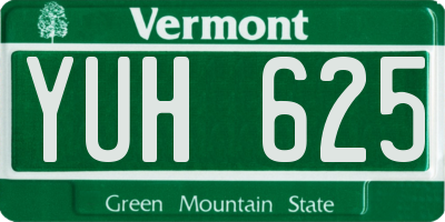 VT license plate YUH625