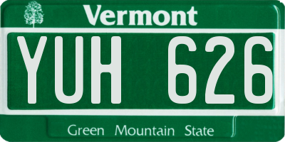 VT license plate YUH626