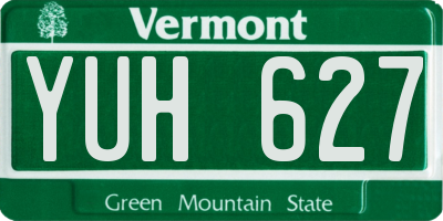 VT license plate YUH627