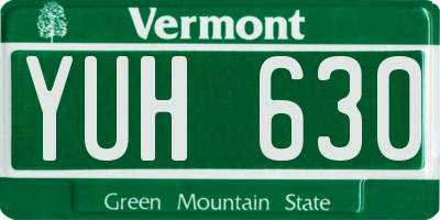 VT license plate YUH630