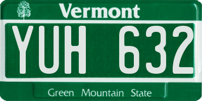 VT license plate YUH632