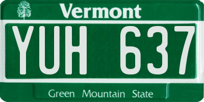 VT license plate YUH637