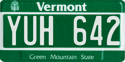 VT license plate YUH642