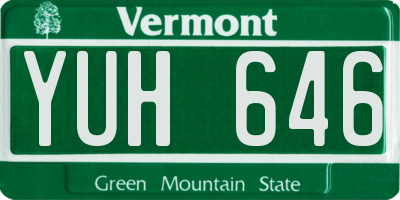 VT license plate YUH646