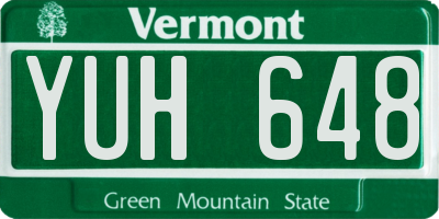 VT license plate YUH648