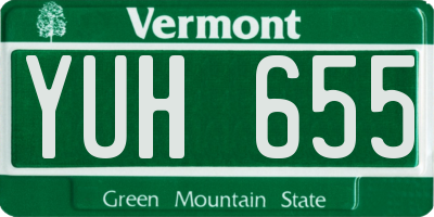 VT license plate YUH655