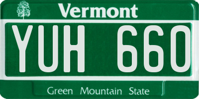 VT license plate YUH660