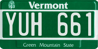 VT license plate YUH661