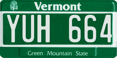 VT license plate YUH664