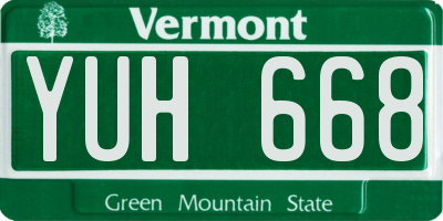 VT license plate YUH668