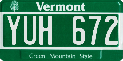 VT license plate YUH672