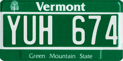 VT license plate YUH674