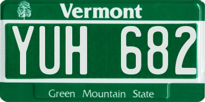 VT license plate YUH682
