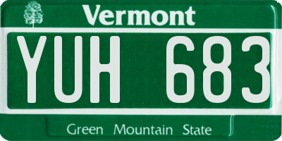 VT license plate YUH683