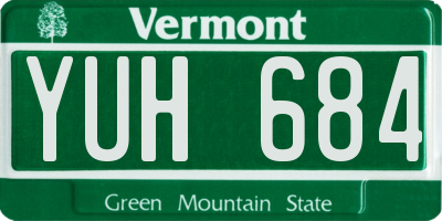 VT license plate YUH684