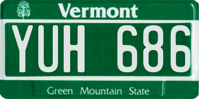 VT license plate YUH686
