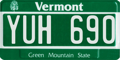 VT license plate YUH690