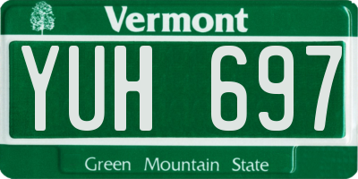 VT license plate YUH697