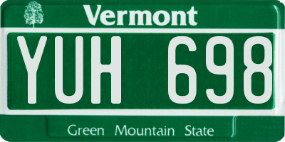 VT license plate YUH698