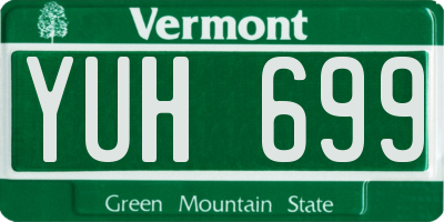 VT license plate YUH699