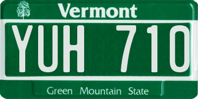VT license plate YUH710
