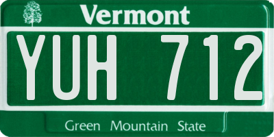 VT license plate YUH712