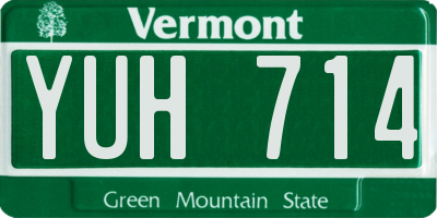 VT license plate YUH714
