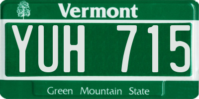 VT license plate YUH715