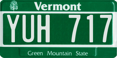 VT license plate YUH717