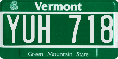 VT license plate YUH718